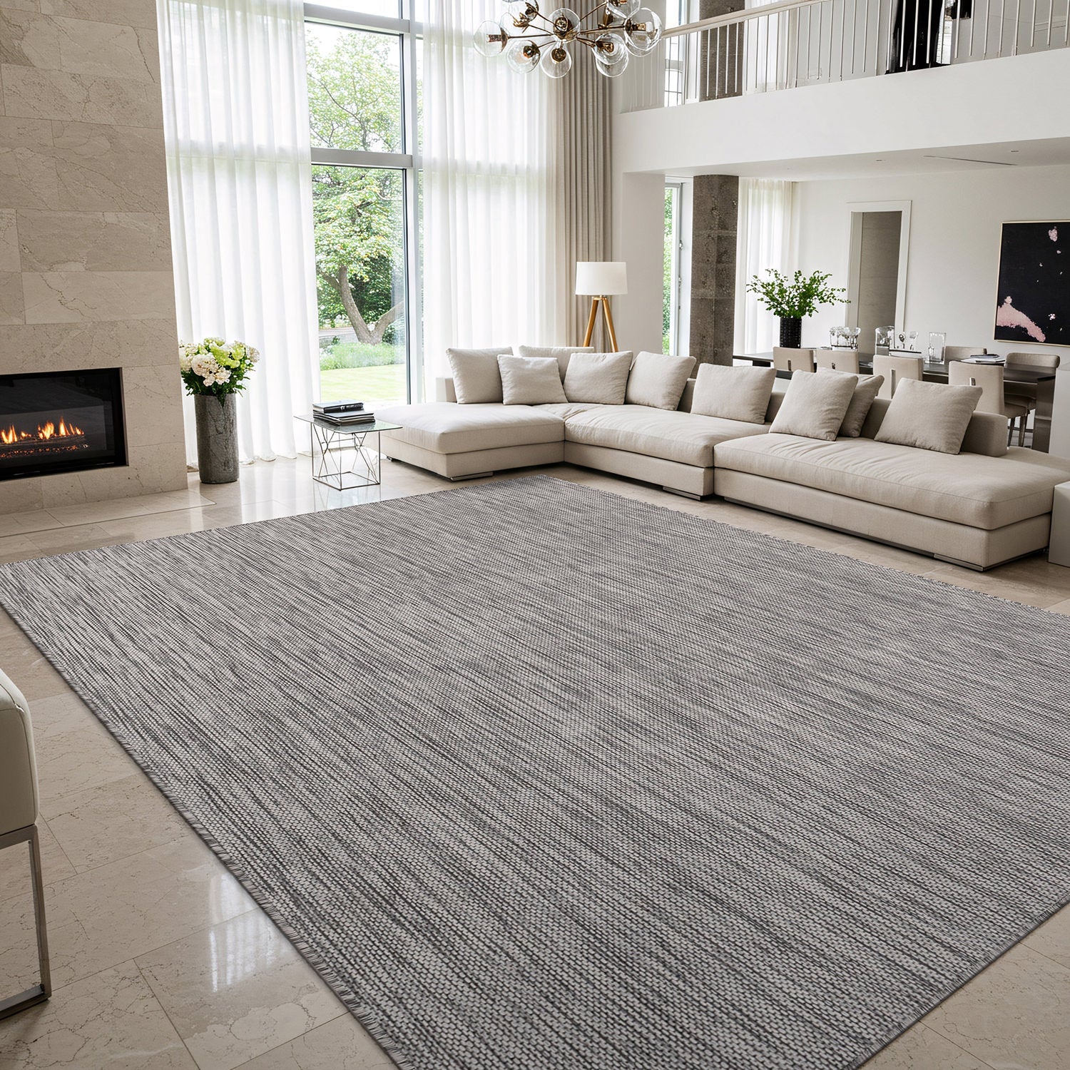 Alora Gray Outdoor Area Rug | Modern Weatherproof Rug