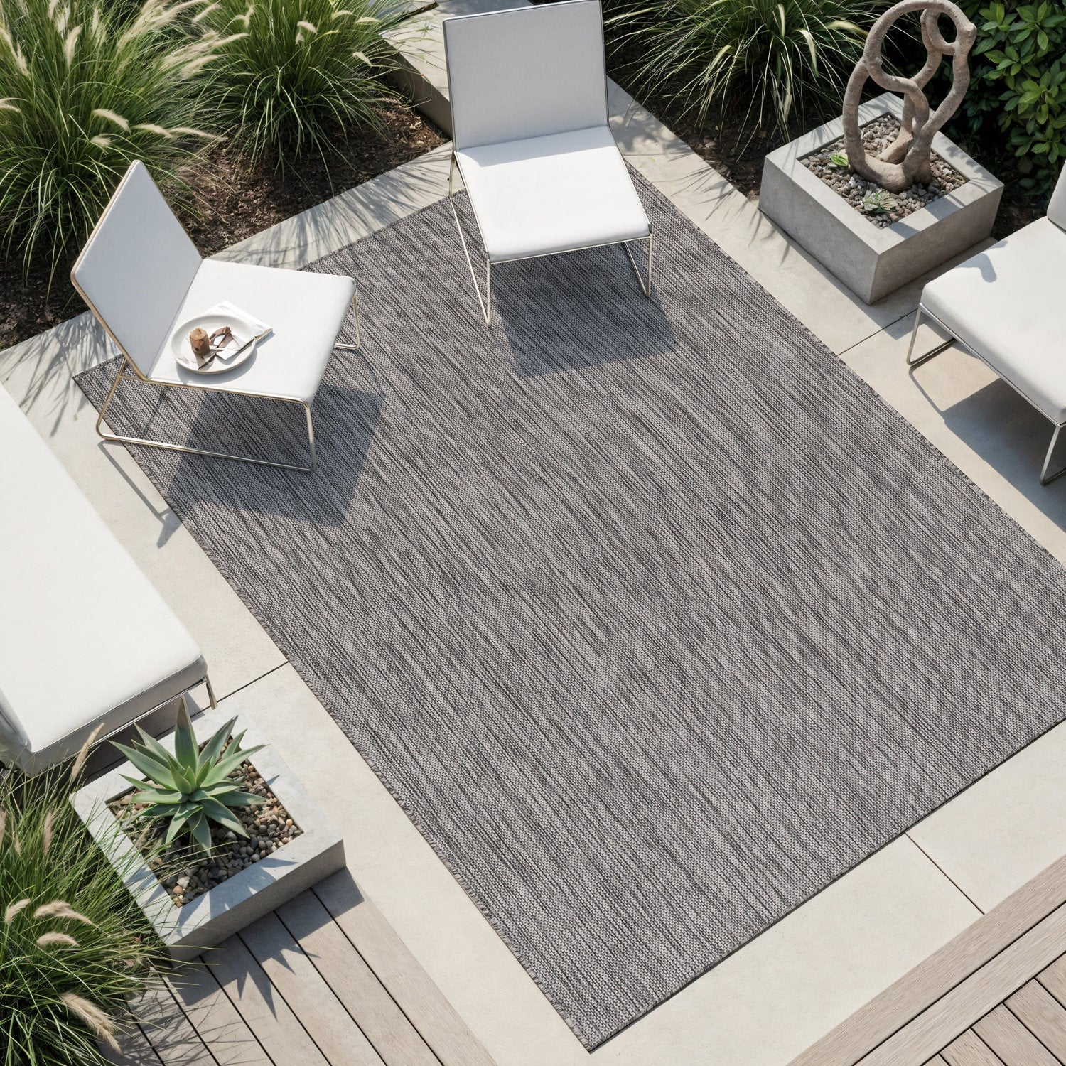 Alora Gray Outdoor Area Rug | Modern Weatherproof Rug