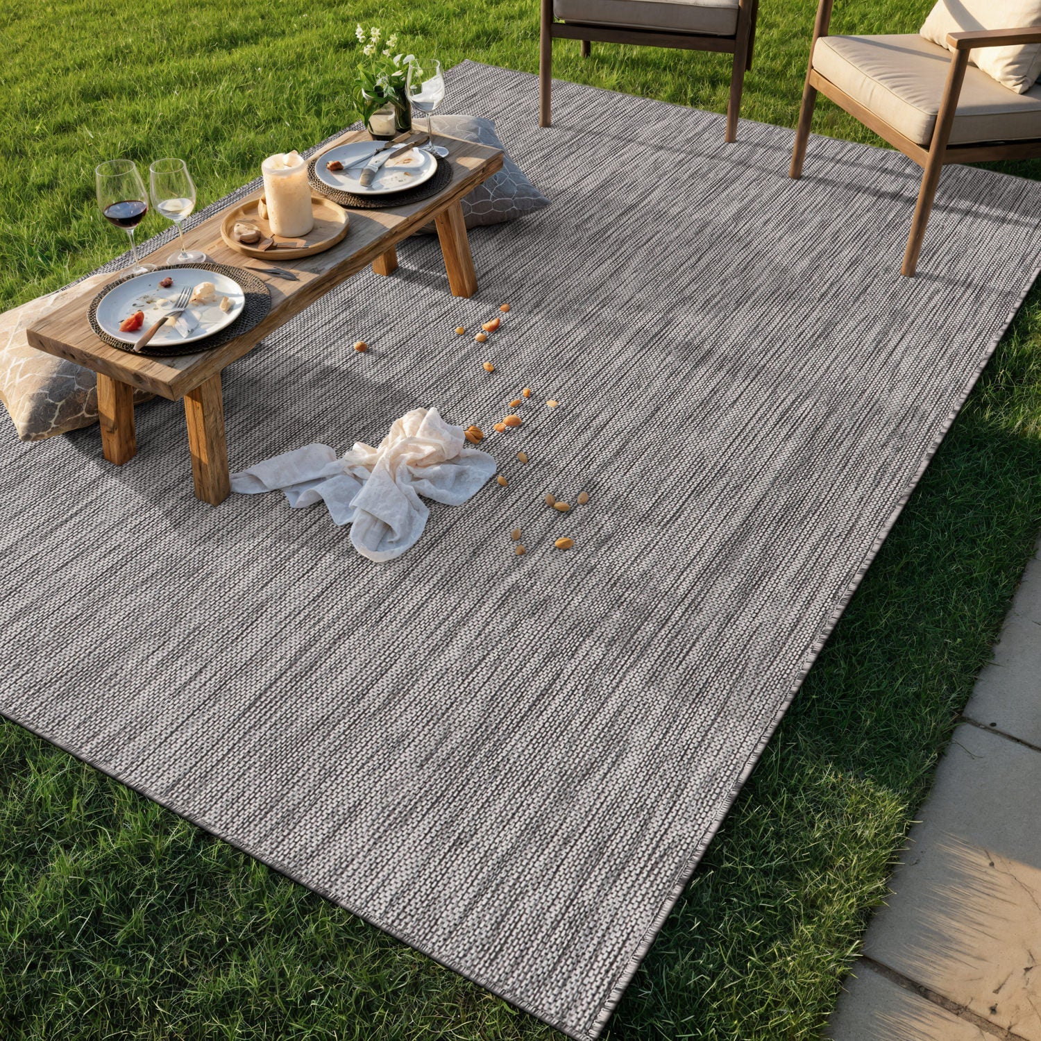 Alora Gray Outdoor Area Rug | Modern Weatherproof Rug