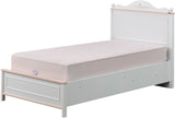Alya White Twin Bed With Headboard