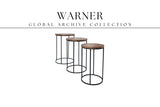 Warner Amber Round Wood Metal Nesting Tables