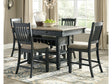 Tyler Creek Black/Gray Counter Height Dining Table with 4 Barstools - Ornate Home