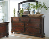 Porter Rustic Brown Queen Panel Bedroom Set with Dresser, Mirror and Nightstand - Ornate Home