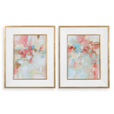 A Touch Of Blush And Rosewood Fences Multicolor Art (Set of 2)