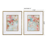 A Touch Of Blush And Rosewood Fences Multicolor Art (Set of 2)