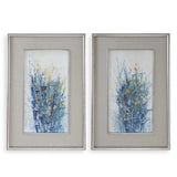 Indigo Florals Multicolor Framed Art (Set of 2)
