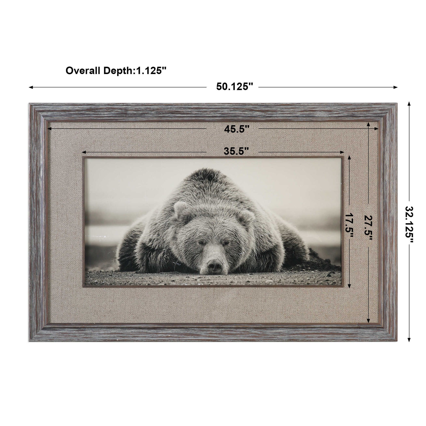 Deep Sleep Bear Brown/White/Woodtone Print