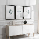 Simple Sage Black/Green/White Watercolor Prints (Set of 3)
