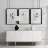 Simple Sage Black/Green/White Watercolor Prints (Set of 3)