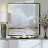 Soft Clouds Gray/Green/White Framed Print