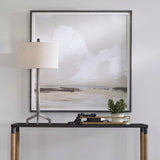 Soft Clouds Gray/Green/White Framed Print