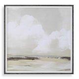 Soft Clouds Gray/Green/White Framed Print