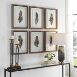 Birds Of A Feather Black/Brown/White Framed Prints (Set of 6)