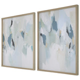 Seabreeze Multicolor Abstract Framed Canvas Prints (Set of 2)