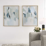 Seabreeze Multicolor Abstract Framed Canvas Prints (Set of 2)