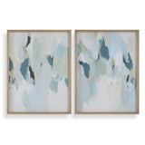 Seabreeze Multicolor Abstract Framed Canvas Prints (Set of 2)