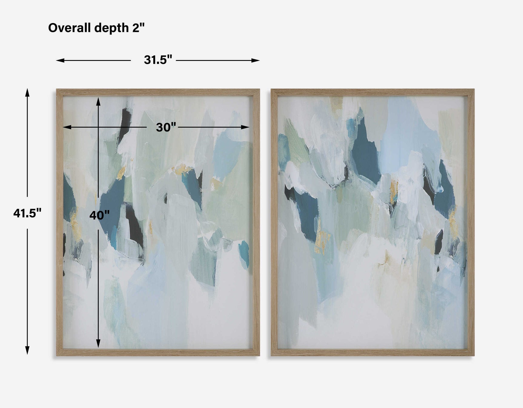 Seabreeze Multicolor Abstract Framed Canvas Prints (Set of 2)