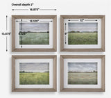Quiet Meadows Green/Woodtone Framed Prints (Set of 4)