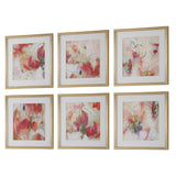 Fresh Start Red Abstract Prints (Set of 6)