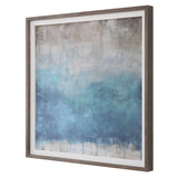 Serenity Paused Blue/Gray/Woodtone Framed Abstract Print