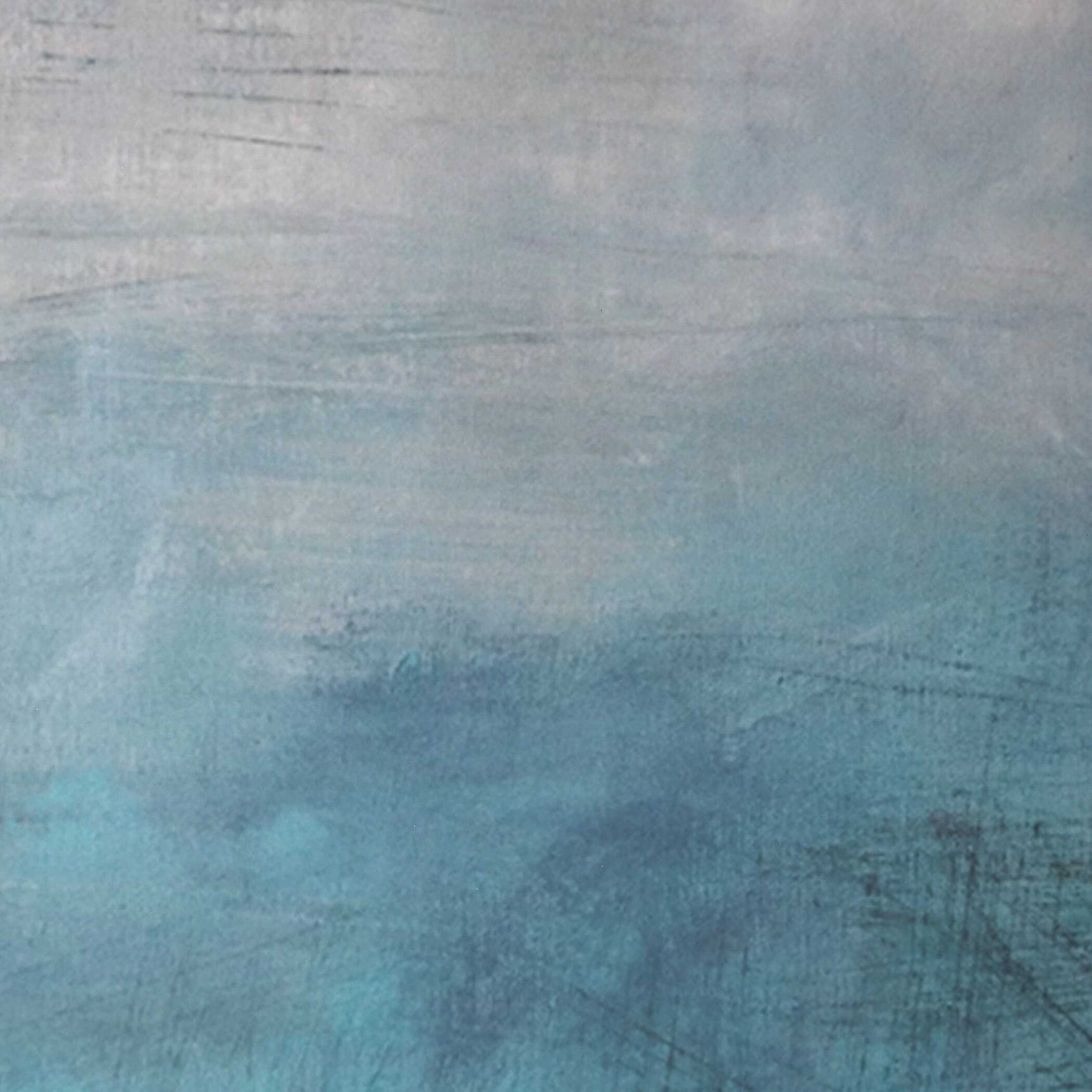 Serenity Paused Blue/Gray/Woodtone Framed Abstract Print