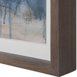 Serenity Paused Blue/Gray/Woodtone Framed Abstract Print