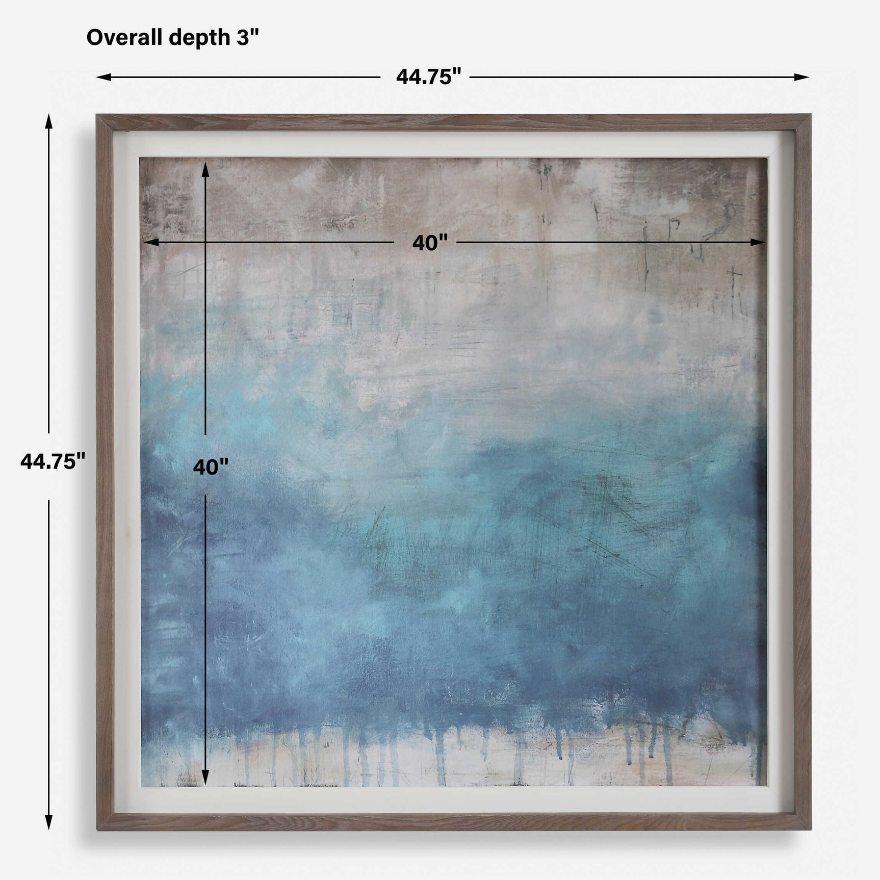 Serenity Paused Blue/Gray/Woodtone Framed Abstract Print