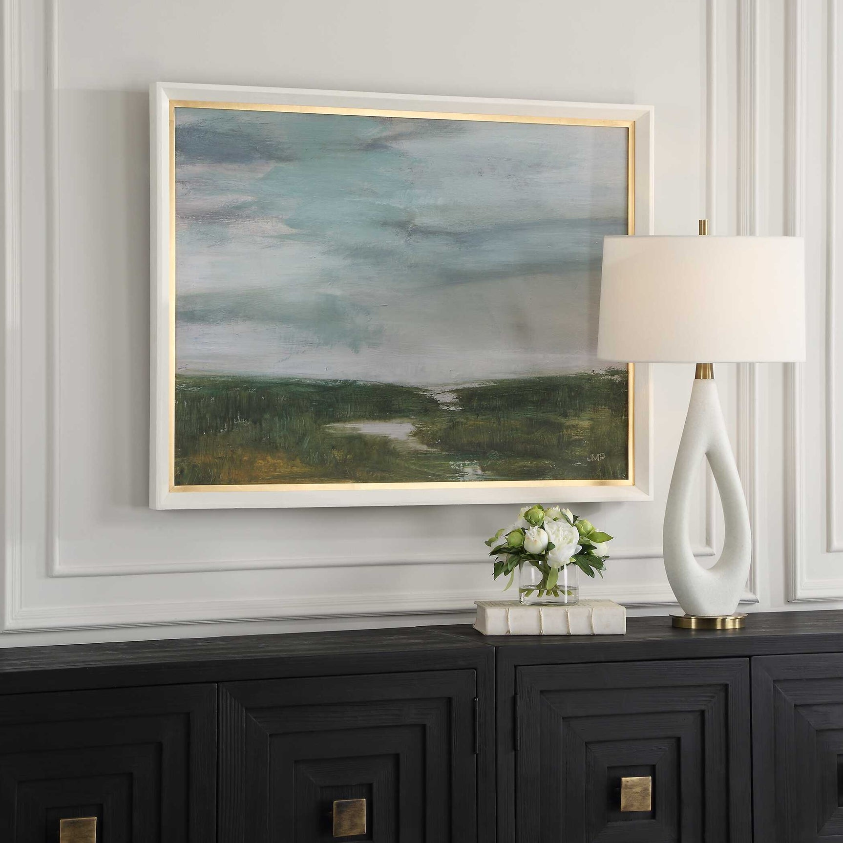 The Path Of The Water Multicolor Framed Print