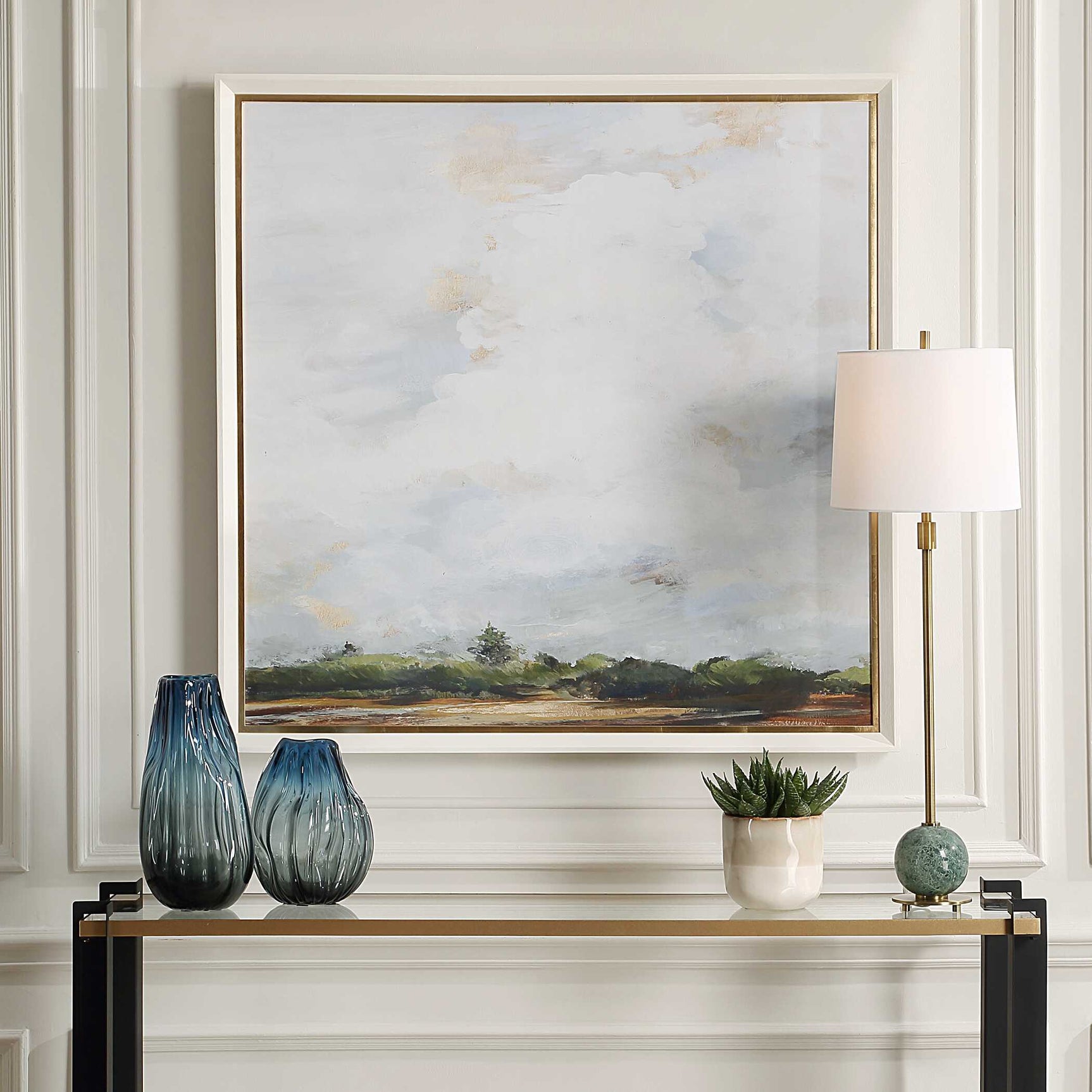 Whispering Cloudscapes Multicolor Landscape Print