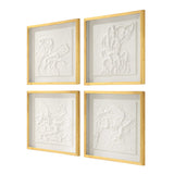 Fourfold Gold/White Framed Prints (Set of 4)