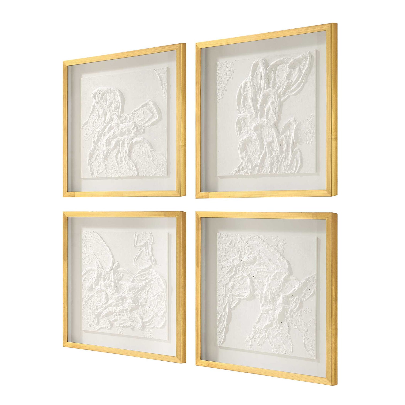 Fourfold Gold/White Framed Prints (Set of 4)