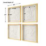 Fourfold Gold/White Framed Prints (Set of 4)