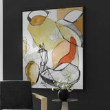 Charcoal Improvision Multicolor Framed Abstract Art