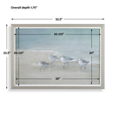 Tranquil Shorebirds On The Sand Gray/Woodtone Framed Print