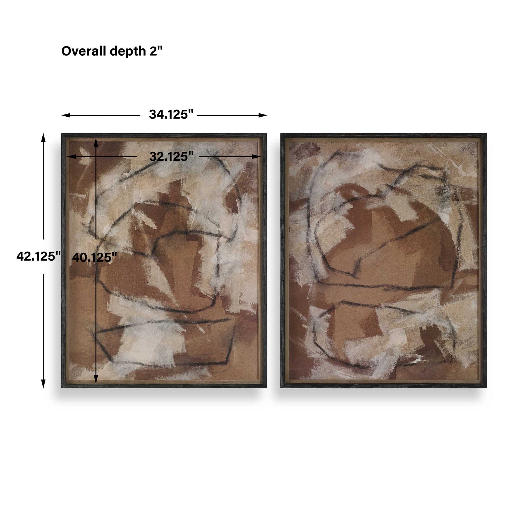 Rush & Dash Brown Framed Prints (Set of 2)