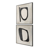 Characters Black/Brown/White Abstract Art (Set of 2)