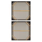 Characters Black/Brown/White Abstract Art (Set of 2)