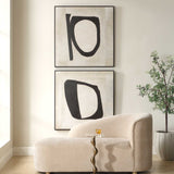Characters Black/Brown/White Abstract Art (Set of 2)