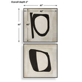 Characters Black/Brown/White Abstract Art (Set of 2)