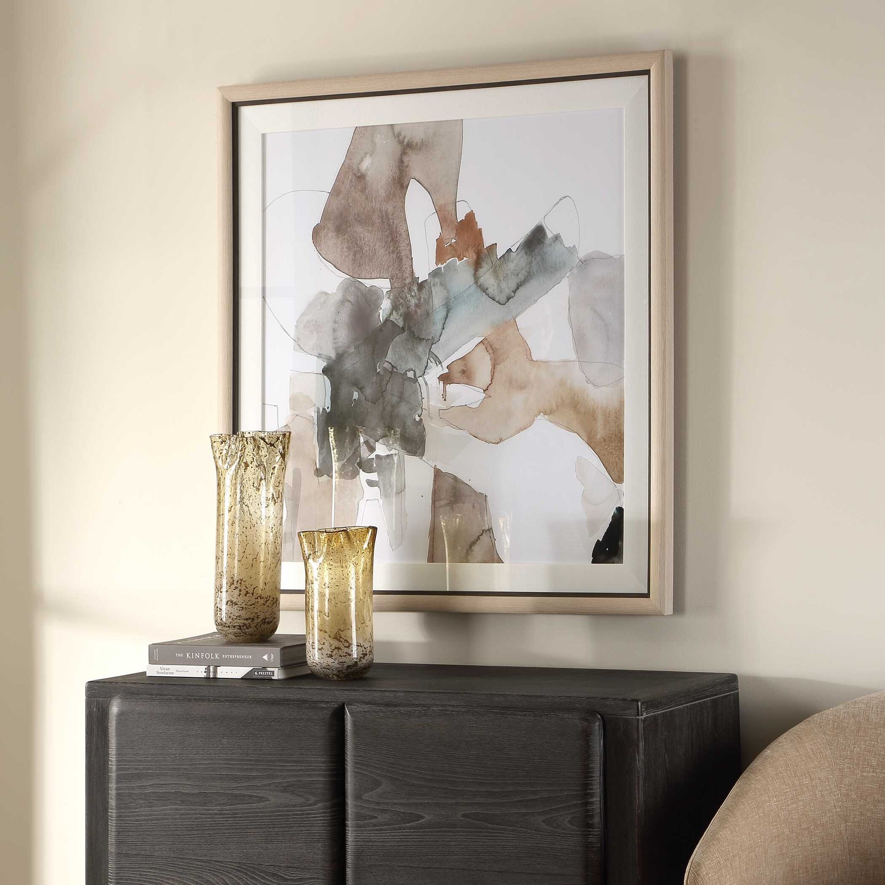 Cohesion Multicolor Framed Abstract Print