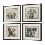 Dog Days Multicolor Framed Prints (Set of 4)