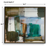 Green Fields Multicolor Framed Abstract Canvas