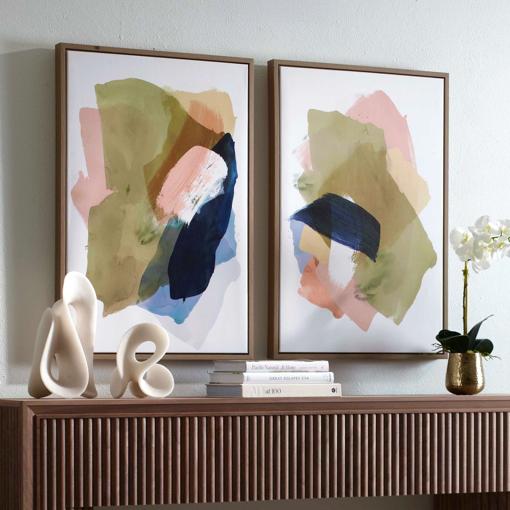 Abstract Afternoon Multicolor Framed Canvases (Set of 2)