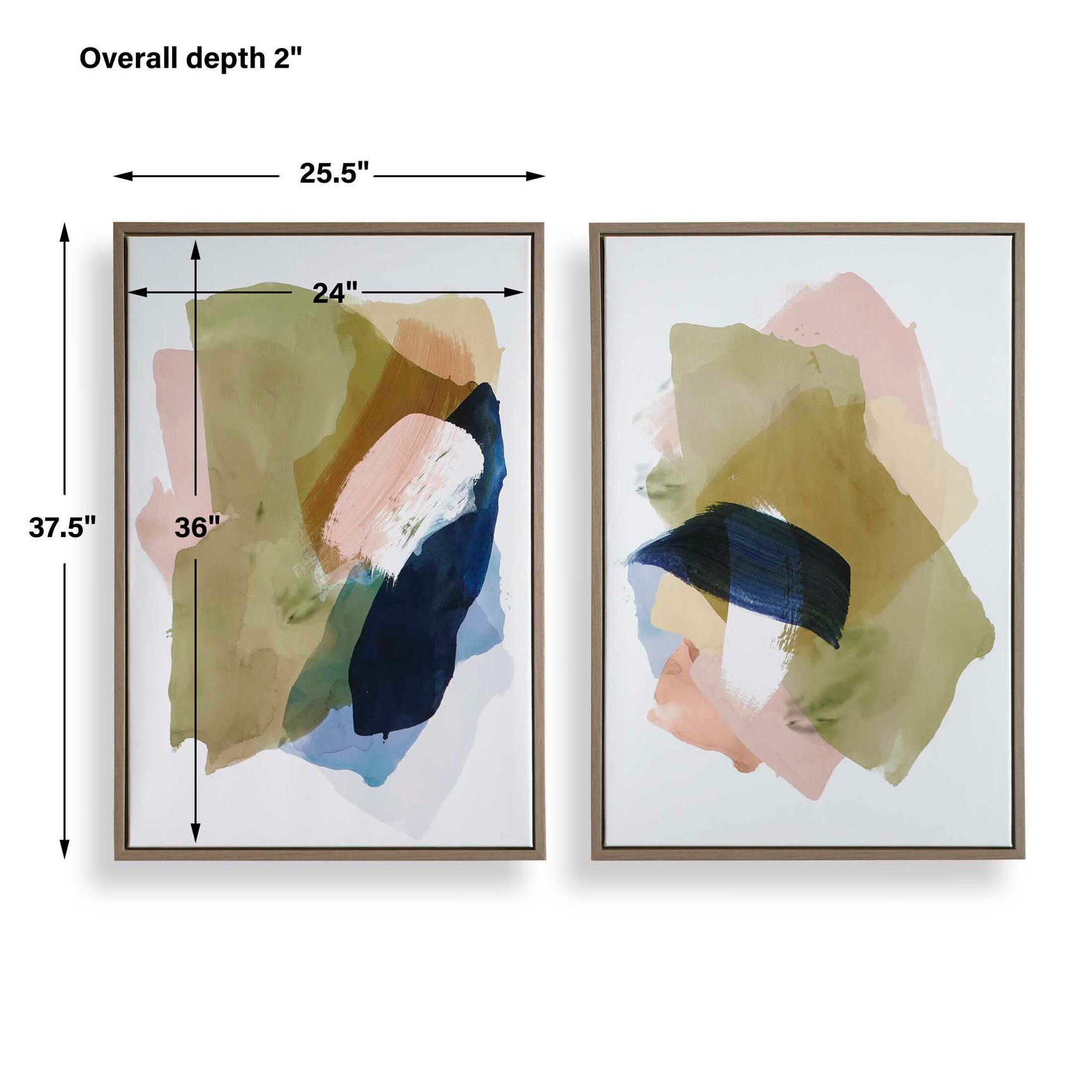 Abstract Afternoon Multicolor Framed Canvases (Set of 2)