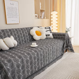 Leaf Universal Furniture Protector Chenille Couch Cover, Large Couch Cover Blanket for Couch Sofa