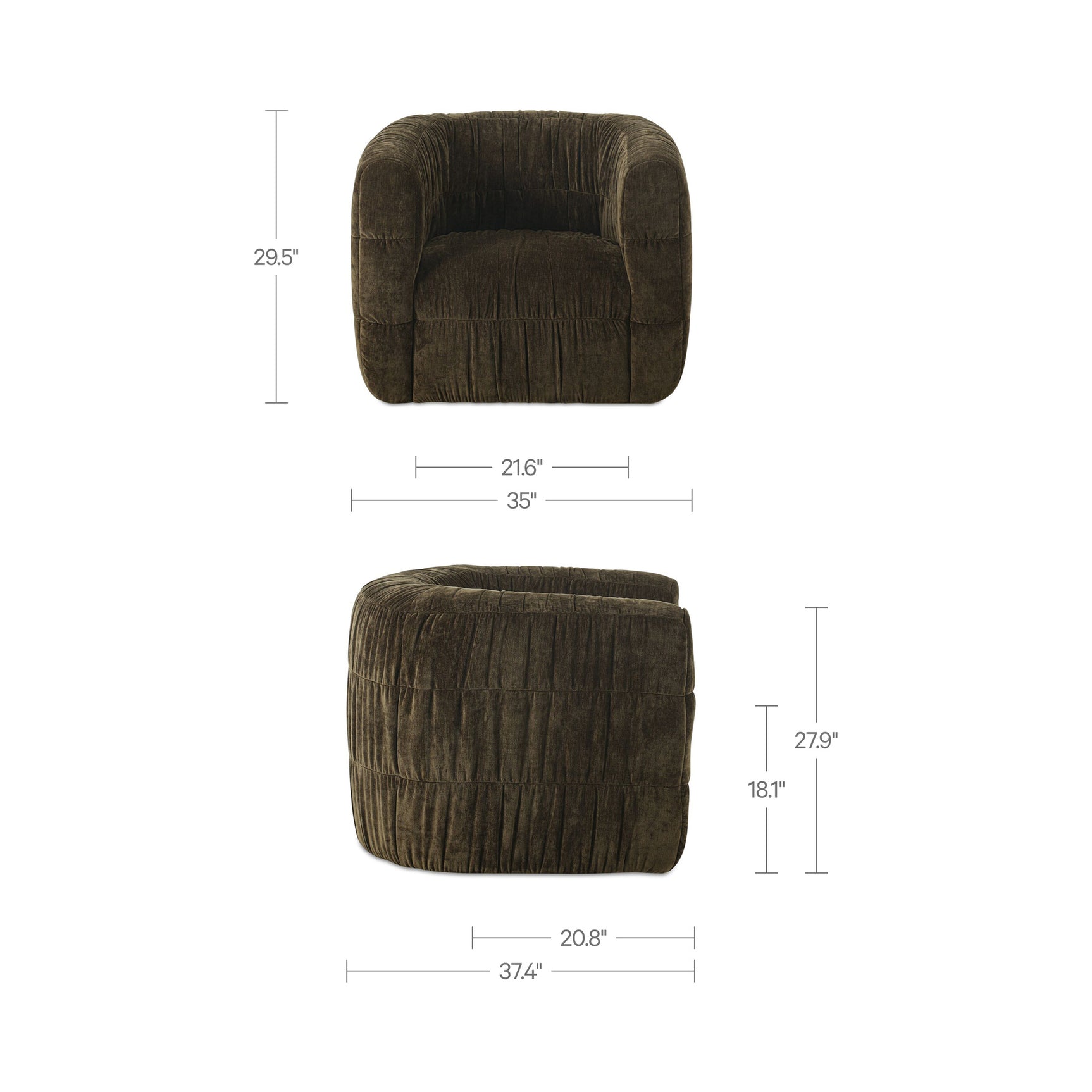 Robson Dark Green Swivel Chair
