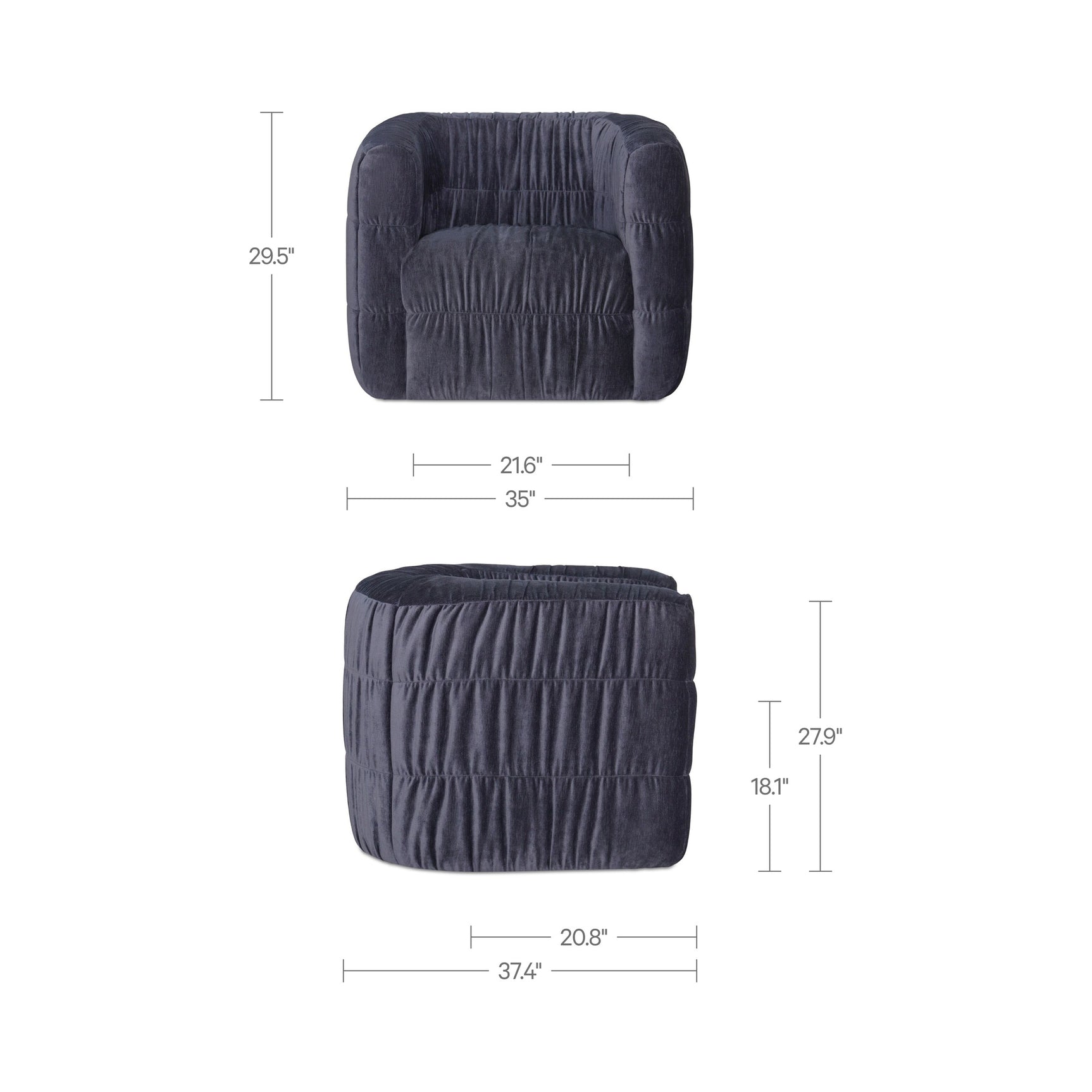 Robson Navy Swivel Chair