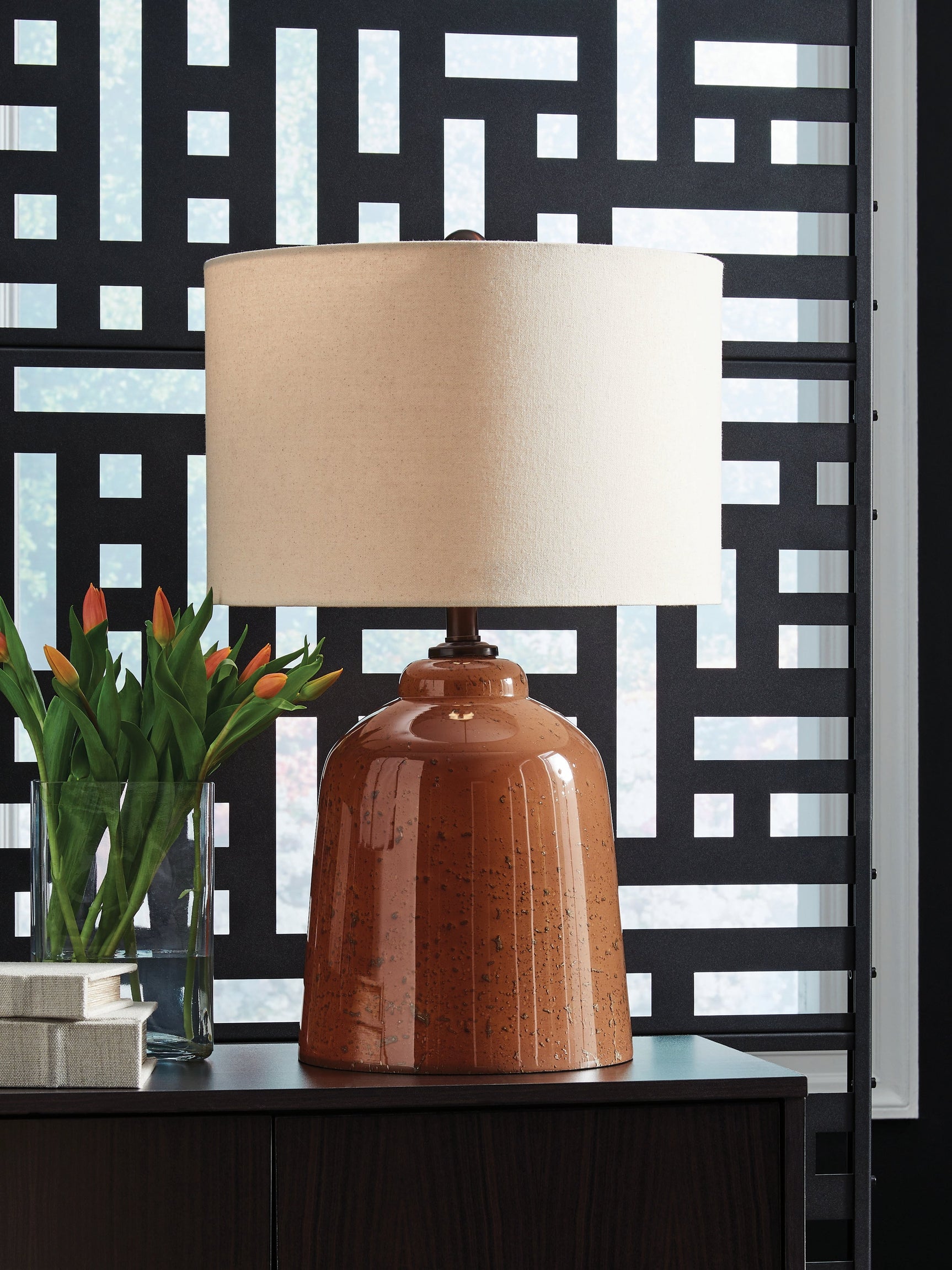 Aaleahya Rust Glass Table Lamp (1/CN) (Online Special Price) - Ornate Home