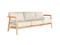 Aalto 3-Person Teak Canvas Outdoor Sofa with Sunbrella® Cushion - Ornate Home
