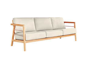 Aalto 3-Person Teak Canvas Outdoor Sofa with Sunbrella® Cushion - Ornate Home